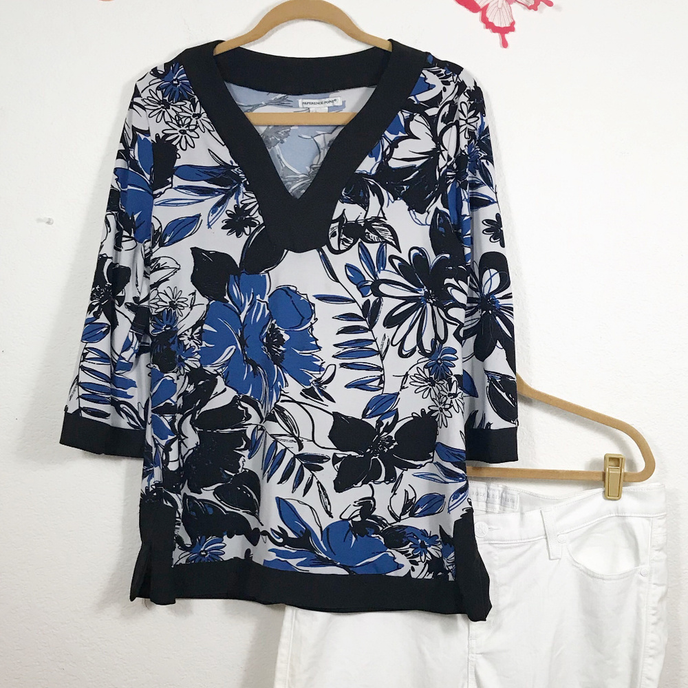 Reference Point 2, Size 1x Tunic In Blue & Black - image 1